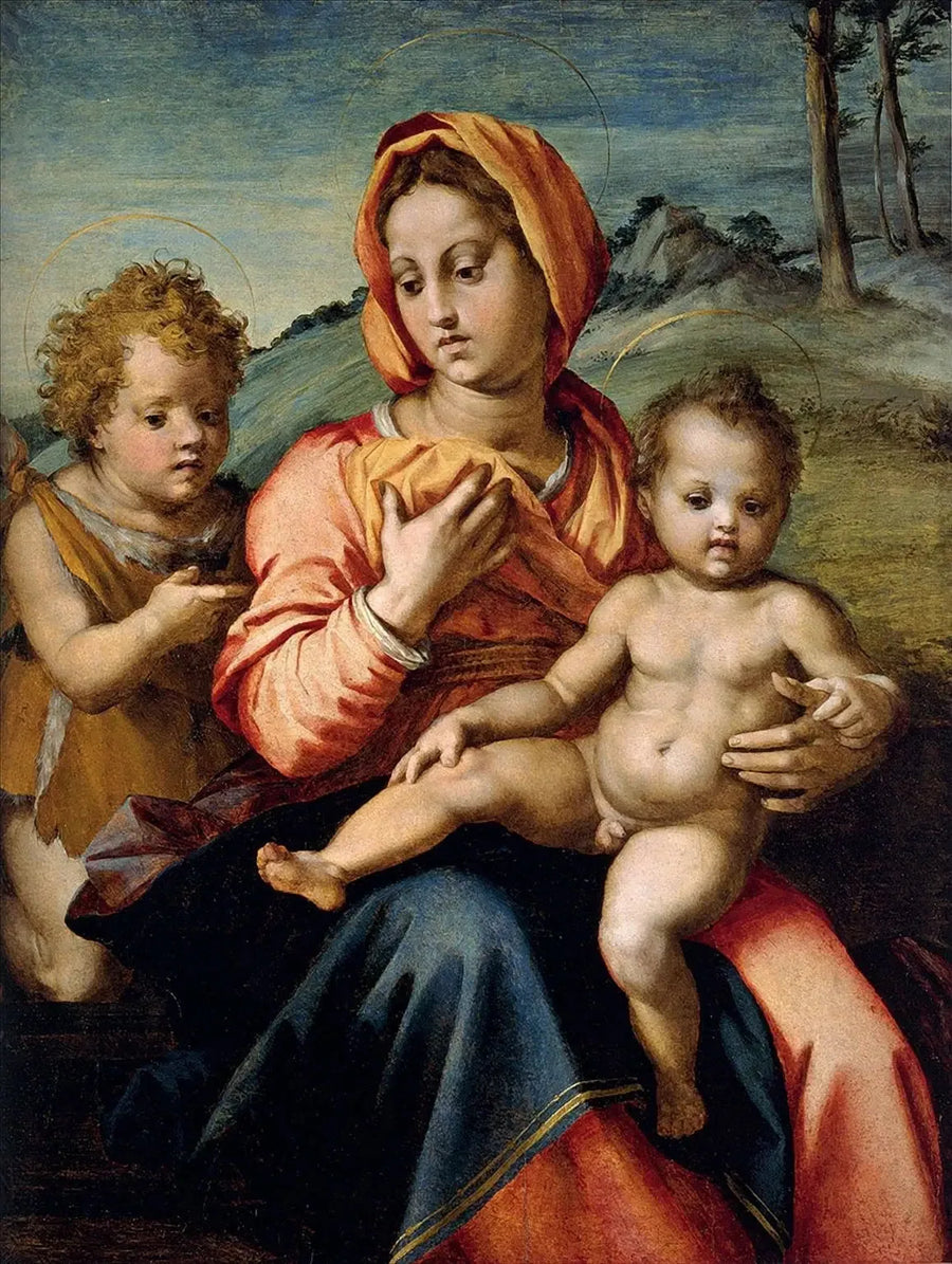 Matka Boska z Dzieciątkiem i świętym Janem Chrzcicielem dziecięcym - Andrea del Sarto