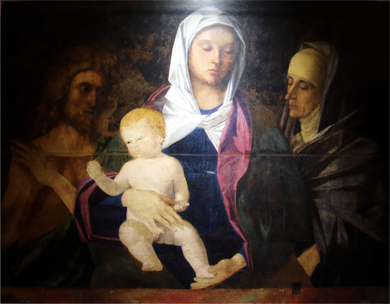 Matka Boska z Dzieciątkiem, świętym Janem Chrzcicielem i świętą Anną - Giovanni Bellini