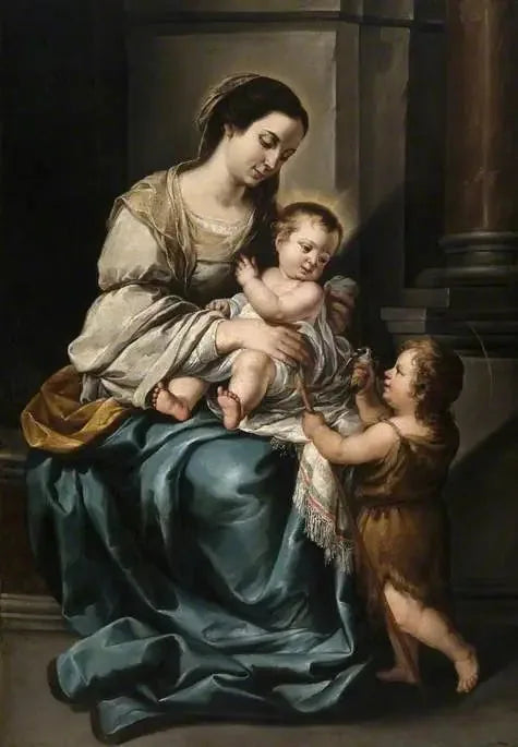 Dziewica z Dzieciątkiem z świętym Janem młodszym, „La serrana” - Bartolomé Esteban Murillo