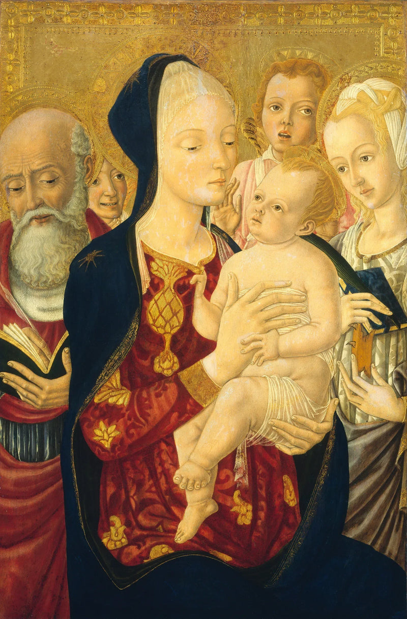 Matka Boska z Dzieciątkiem, święty Jerzy, święta Katarzyna Aleksandryjska i anioły - Matteo di Giovanni