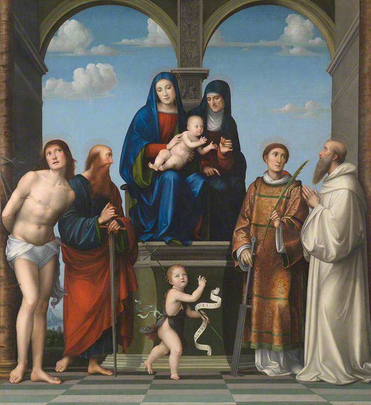 Matka Boska z Dzieciątkiem, święta Anna i inni święci - Francesco Francia