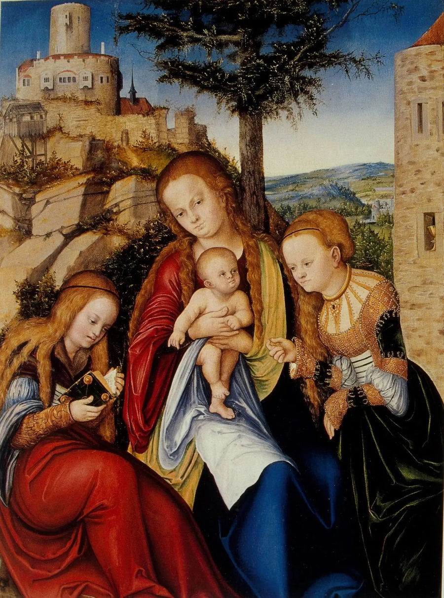 Matka Boska z Dzieciątkiem, świętą Barbarą i świętą Katarzyną Aleksandryjską - Lucas Cranach Starszy