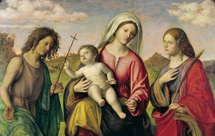 Matka Boska z Dzieciątkiem, święta Katarzyna i święty Jan Chrzciciel - Cima da Conegliano