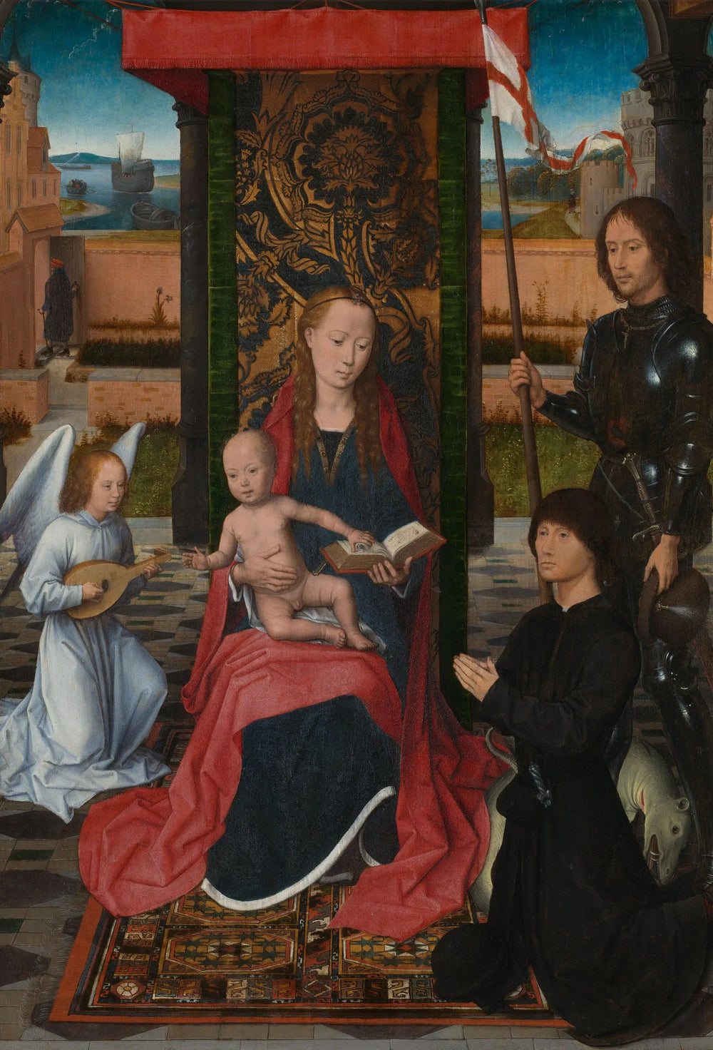 La Vierge à l'Enfant avec un ange - Hans Memling image 1 copie peinte à la main à l’huile