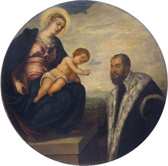 Matka Boska z Dzieciątkiem i senatorem - Jacopo Tintoretto