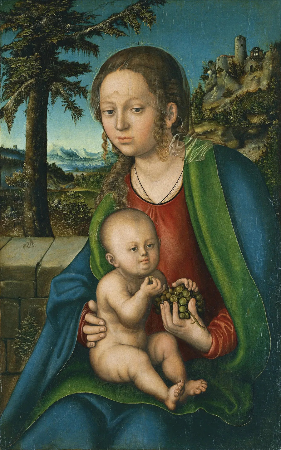 Matka Boska z Dzieciątkiem i kiścią winogron - Lucas Cranach Starszy