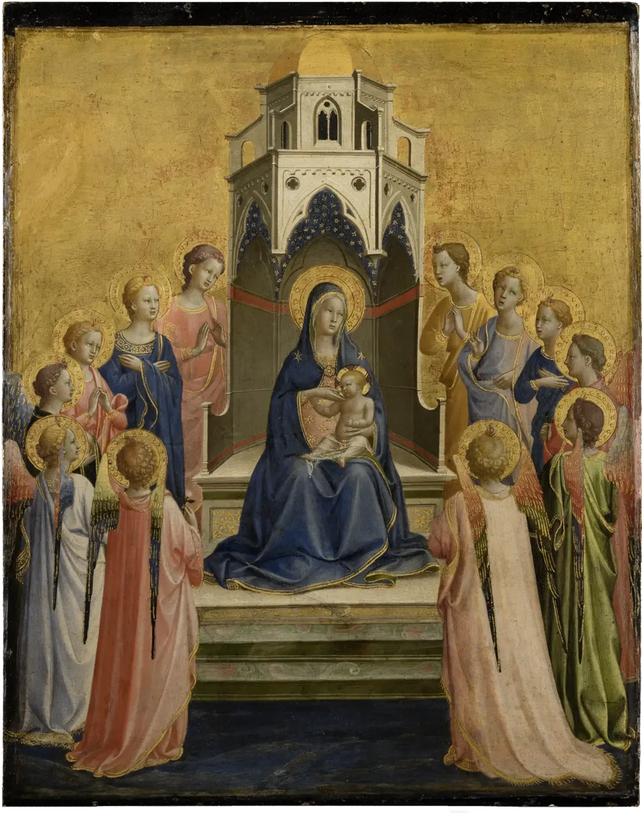 Dziewica z Dzieciątkiem na tronie i dwunastu aniołów - Fra Angelico