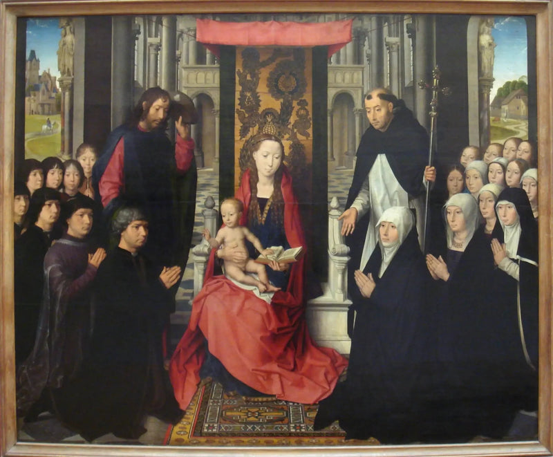 Matka Boska z Dzieciątkiem między świętym Jakubem a świętym Dominikiem - Hans Memling