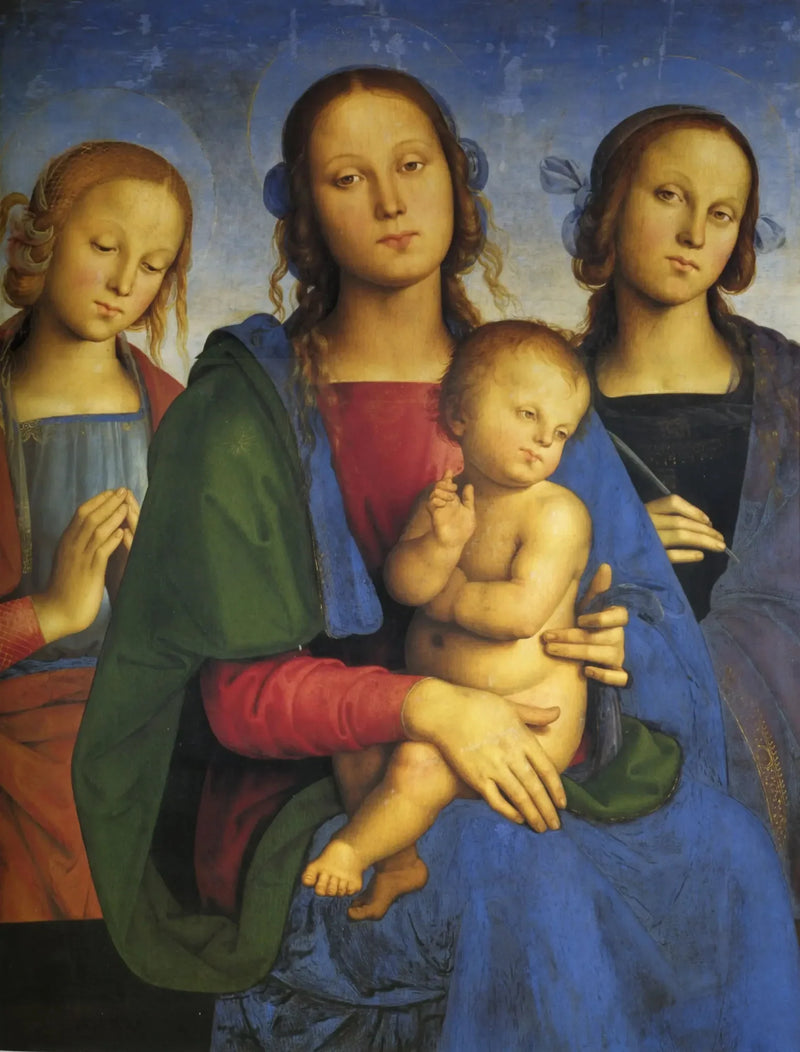 Matka Boska z Dzieciątkiem między świętą Katarzyną Aleksandryjską a inną świętą - Pietro Perugino