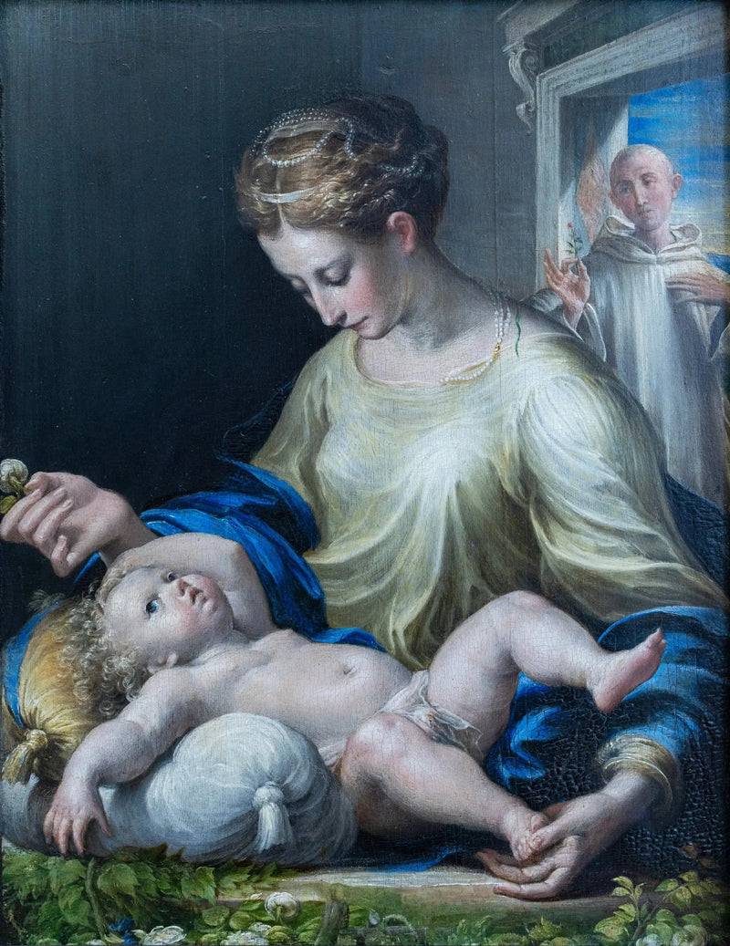Matka Boska z Dzieciątkiem i mnich - Parmigianino - Parmigianino