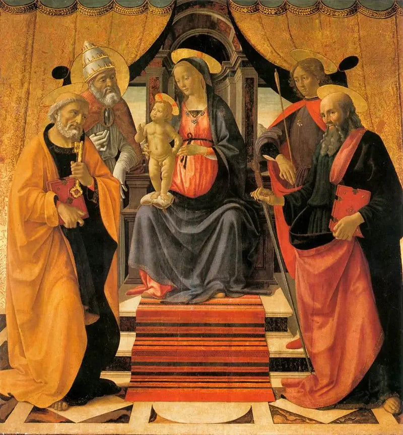 Matka Boska z Dzieciątkiem na tronie z świętymi - Domenico Ghirlandaio