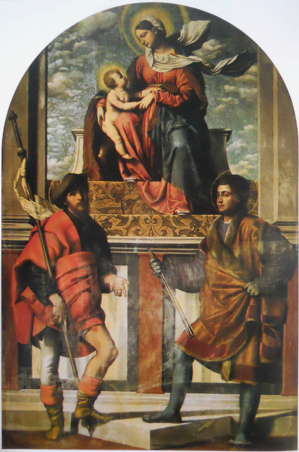 La Vierge à l’Enfant avec les saints Roch et Sébastien - Alessandro Bonvicino - Alpha Reproduction