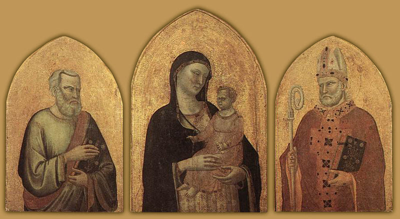 Matka Boska z Dzieciątkiem z świętym Mateuszem i świętym Mikołajem - Bernardo Daddi