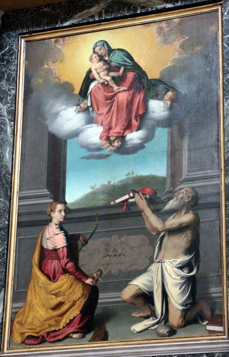 Matka Boska z Dzieciątkiem w chwale z świętymi - Giovanni Battista Moroni