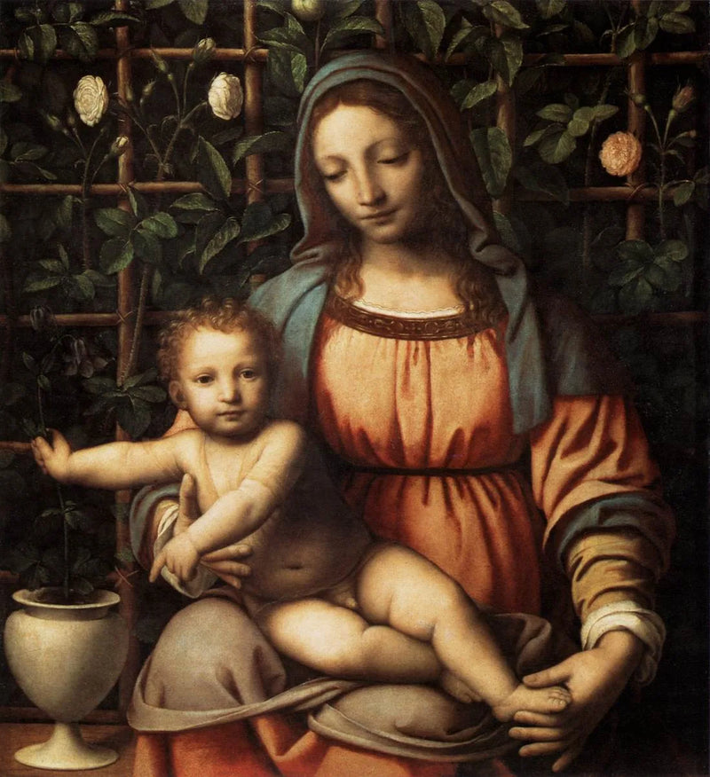 Matka Boska w różanym ogrodzie - Bernardino Luini