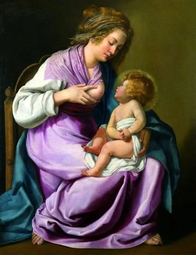 Maria karmiąca Dzieciątko - Artemisia Gentileschi