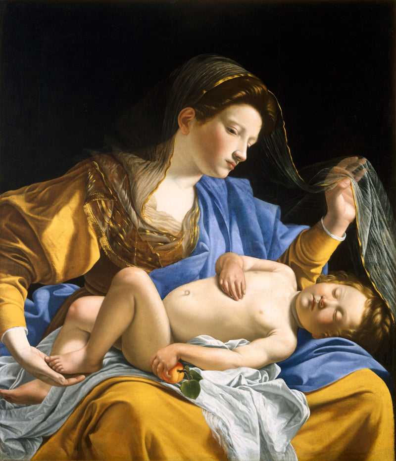 Matka Boska z Dzieciątkiem Jezus śpiącym - Orazio Gentileschi