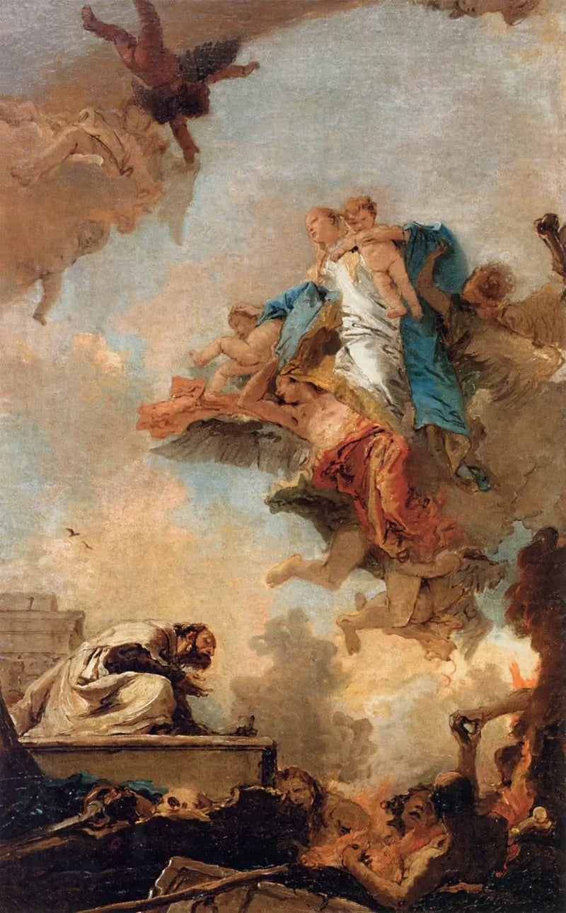 Dziewica z Karmelu ukazująca się św. Szymonowi Stockowi - Giovanni Battista Tiepolo