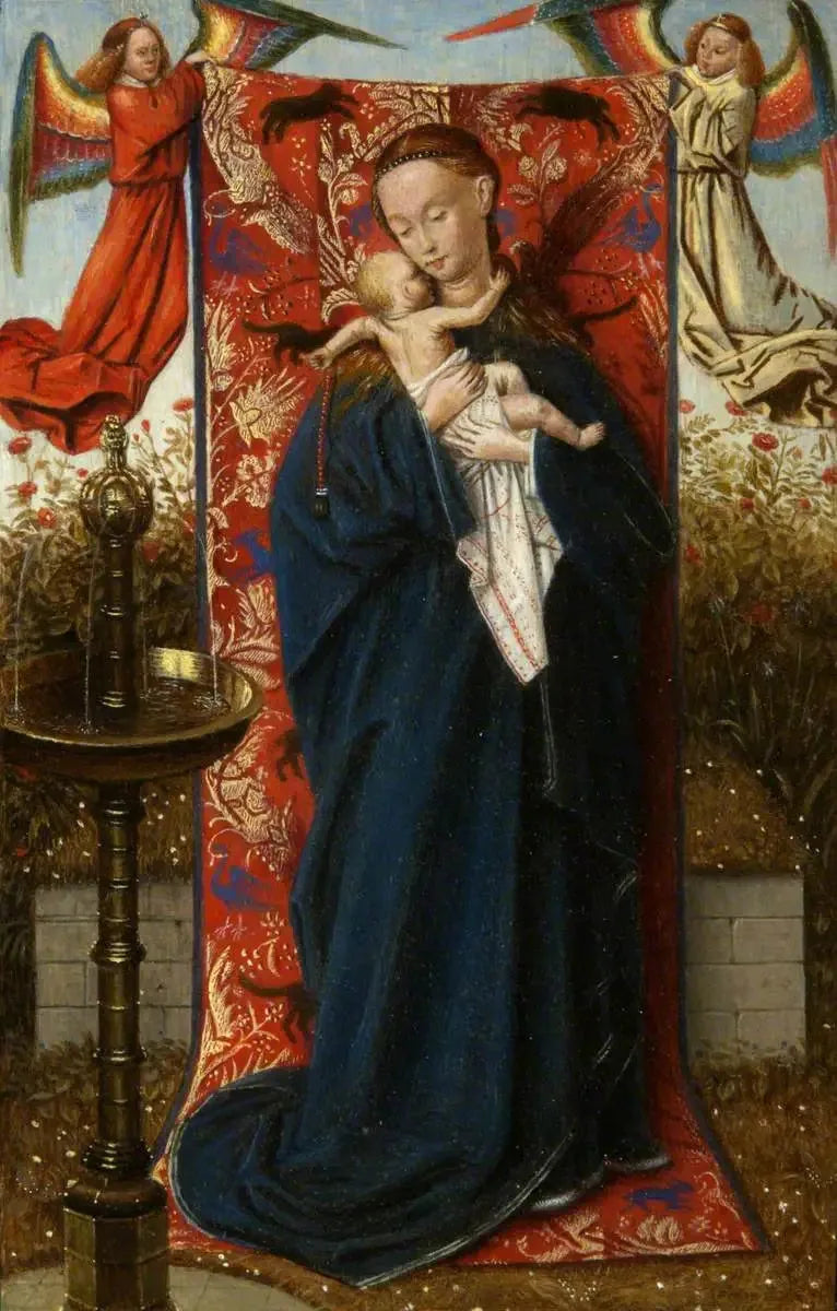 Dziewica z Dzieciątkiem przy fontannie - Jan van Eyck
