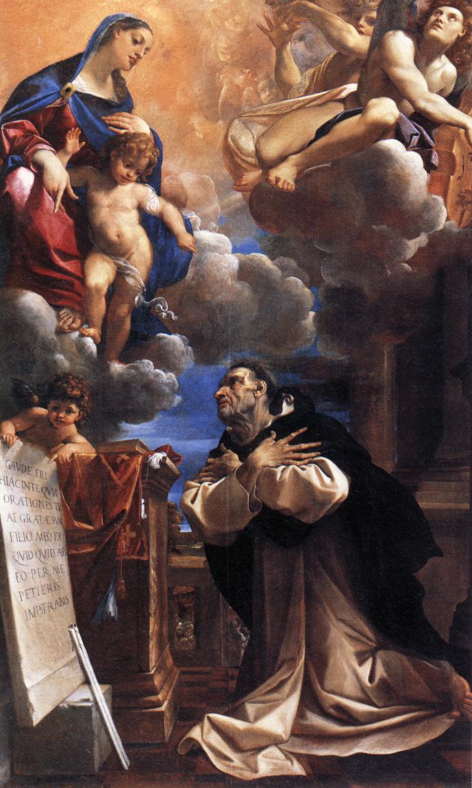 Maria i Dzieciątko ukazujące się św. Hyacinthowi - Ludovico Carracci