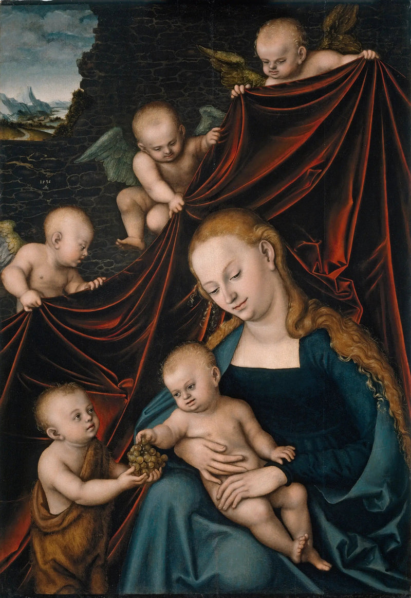 Matka Boska z Dzieciątkiem, Święty Jan i Anioły - Lucas Cranach Starszy
