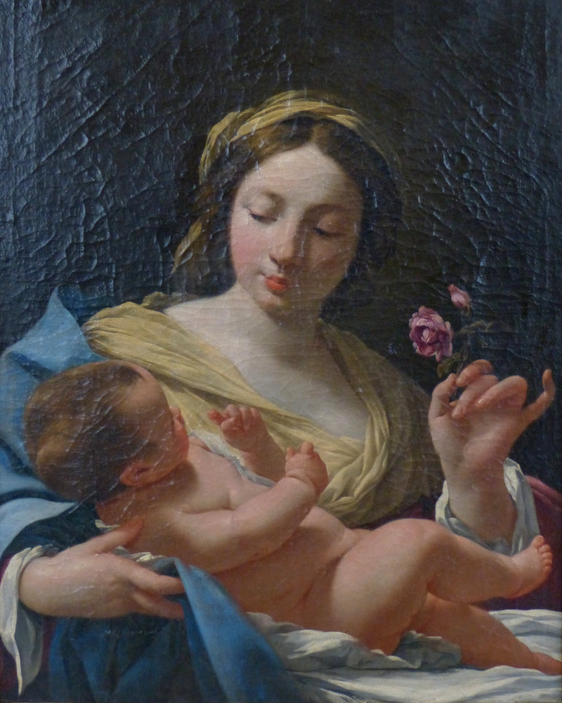 Maria z Dzieciątkiem przy różzie - Simon Vouet