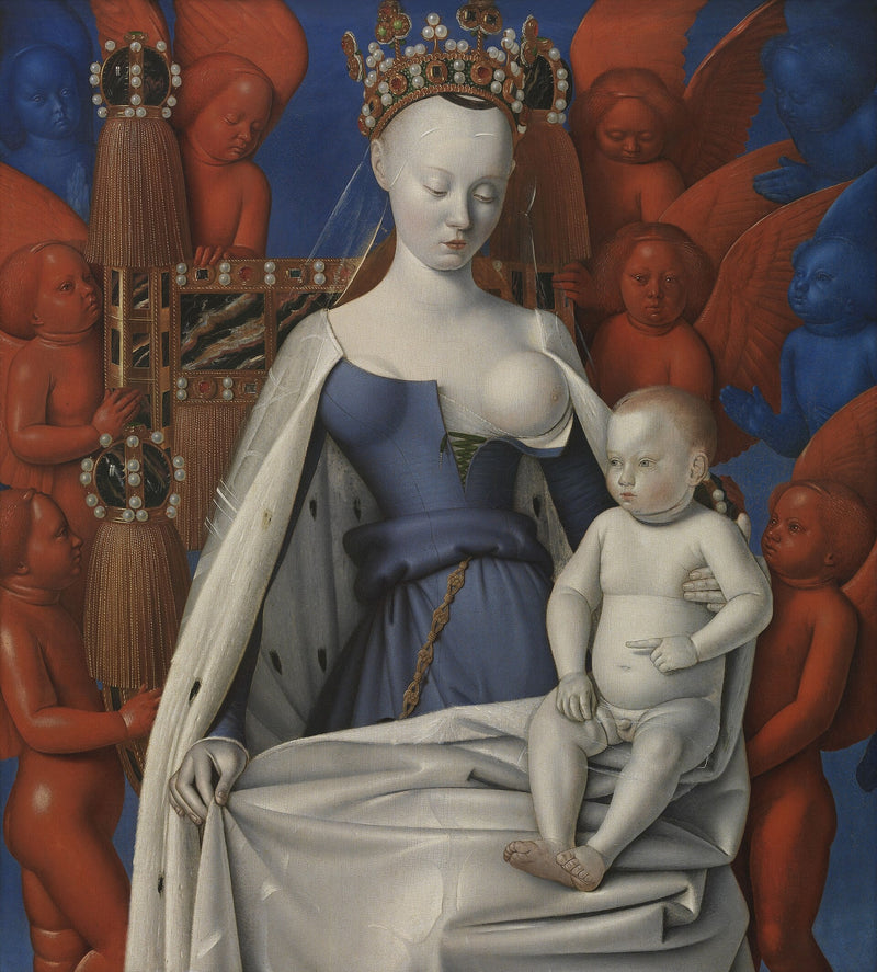 Maria z Dzieciątkiem w otoczeniu aniołów - Jean Fouquet