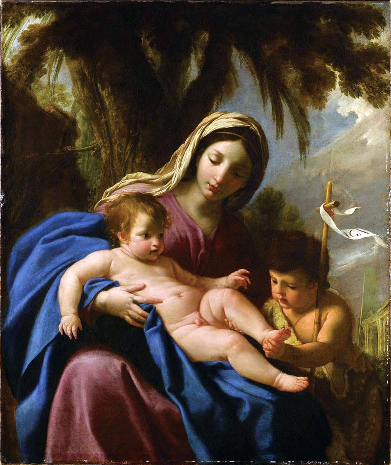 Matka Boska z Dzieciątkiem Jezus i świętym Janem Chrzcicielem - Eustache Le Sueur