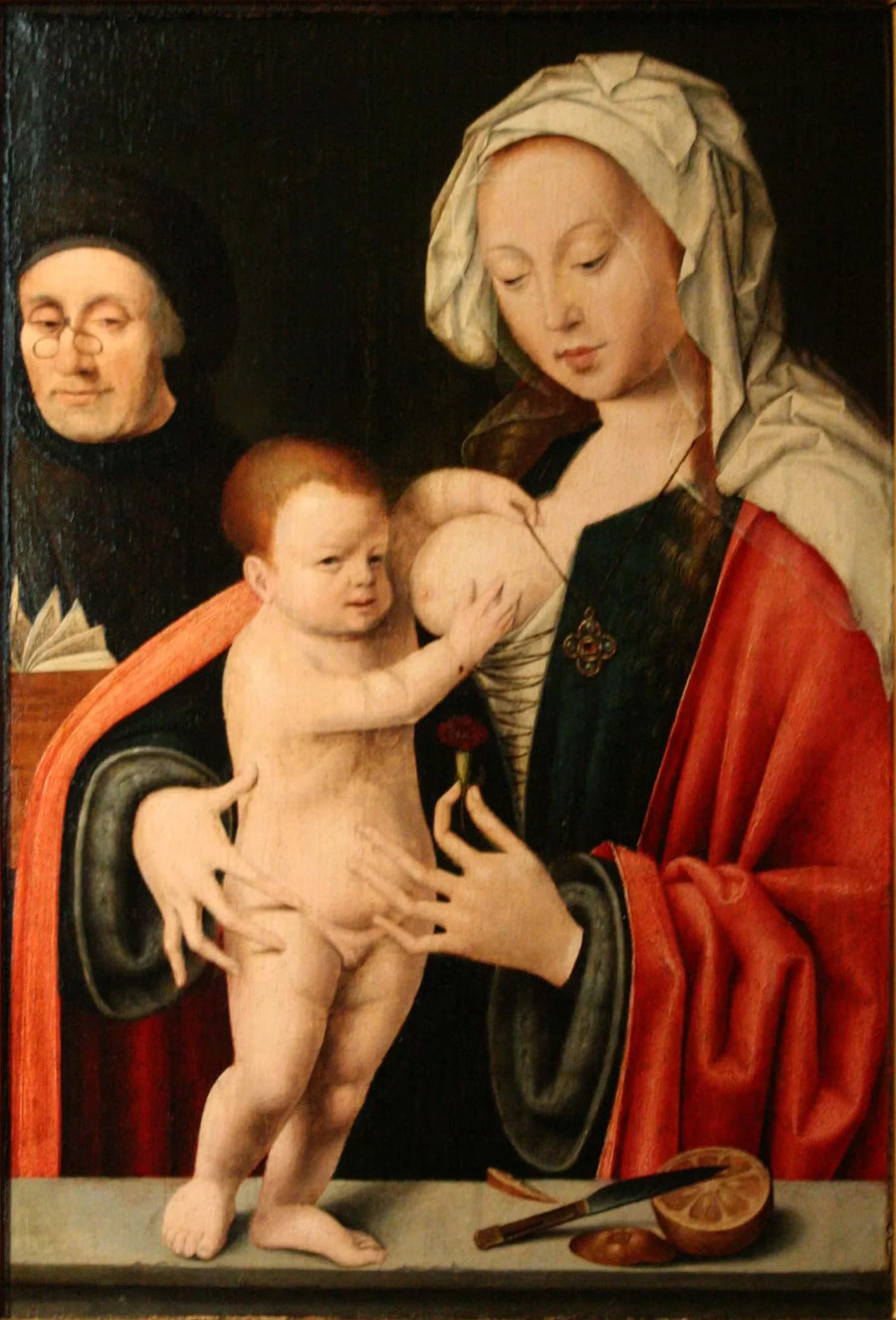 Maria, Dzieciątko i fundator - Joos van Cleve