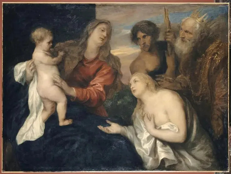 Maria, Dzieciątko Jezus i Trzej Pokutnicy - Antoine van Dyck
