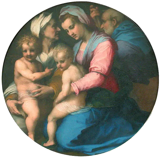 Maria, Dzieciątko Jezus, święta Elżbieta i mały święty Jan - Andrea del Sarto