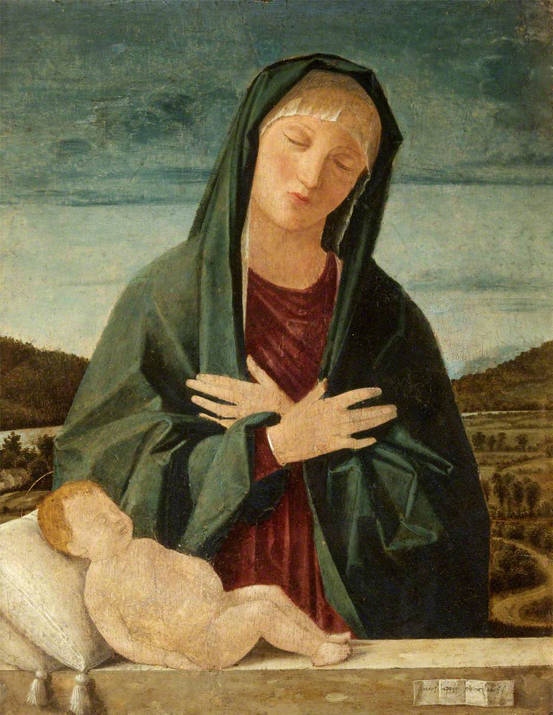 Maria Panna adorująca Zbawiciela Dzieciątko śpiącego - Cima da Conegliano