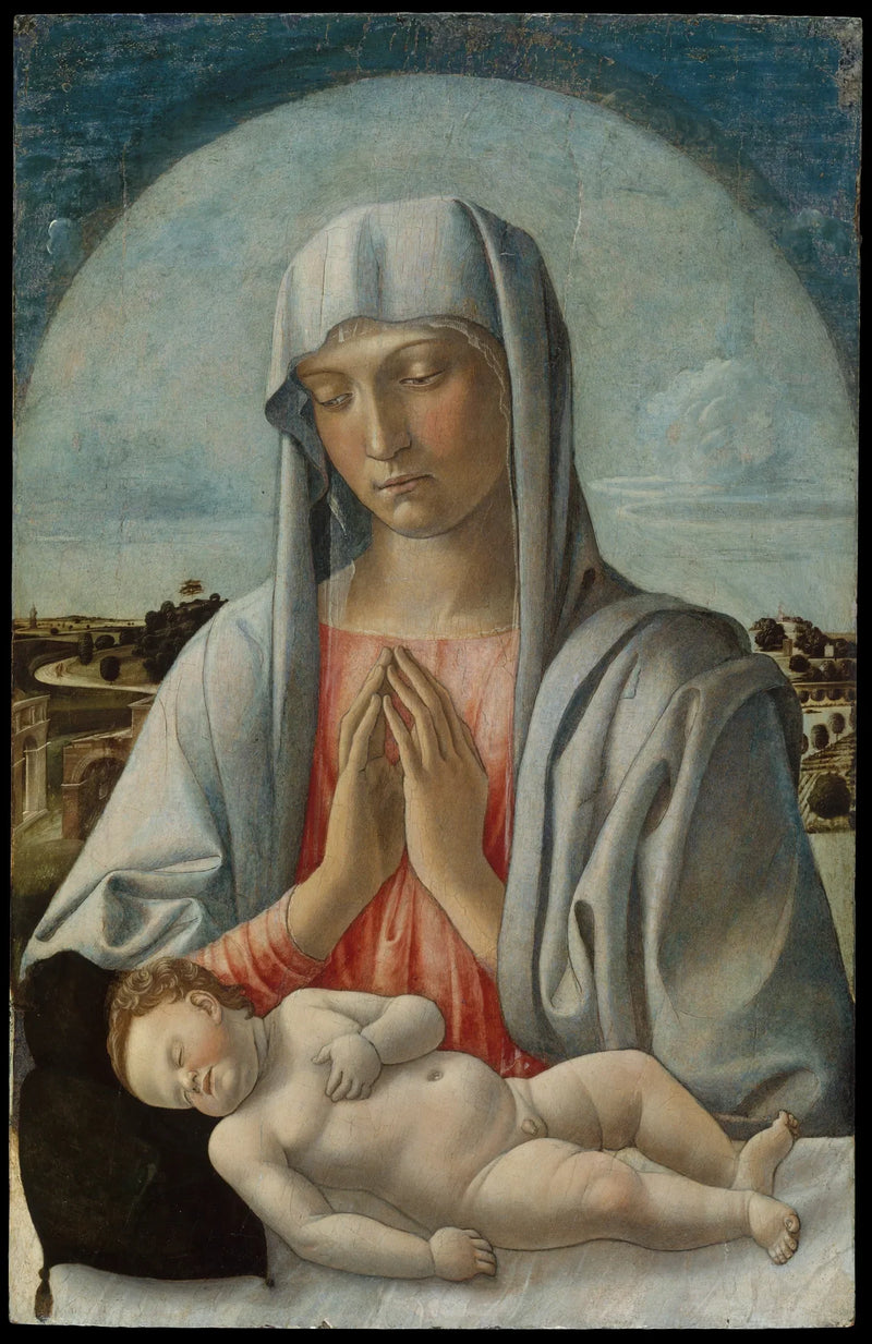Maria Panna adorująca Zbawiciela Jezusa śpiącego - Giovanni Bellini