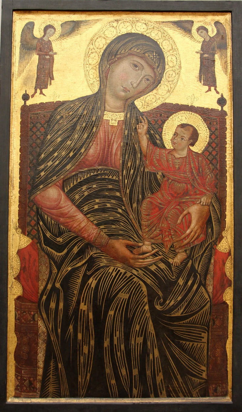 Matka Boska tronująca z dwoma aniołami - Master of the Magdalen
