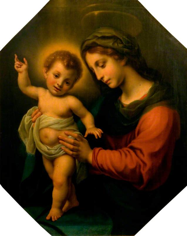 Matka Boska trzymająca Dzieciątko stojące - Carlo Dolci