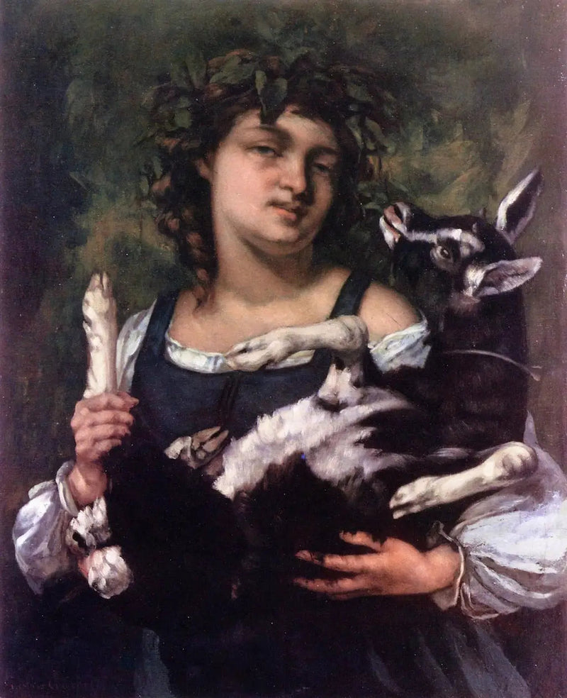 Wiejska kobieta z koźlęciem - Gustave Courbet