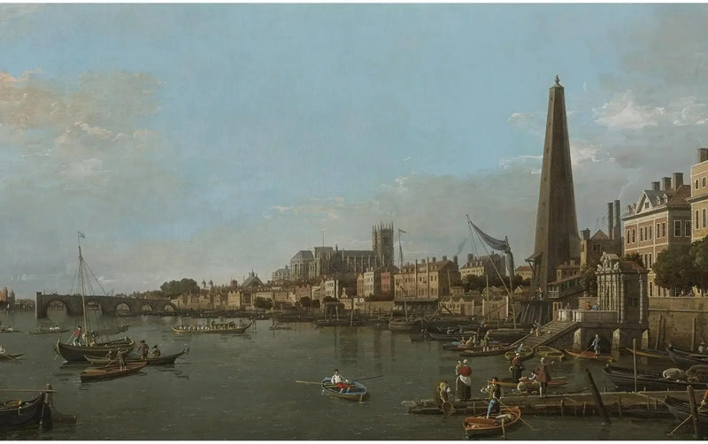 Miasto Westminster od Tamizy, w pobliżu York Water Gate - Canaletto