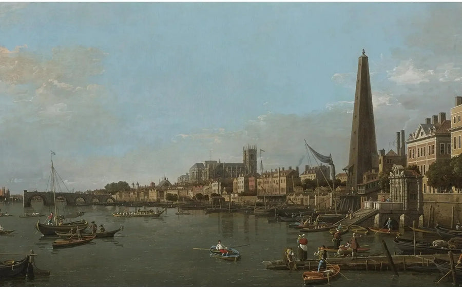 Miasto Westminster od Tamizy, w pobliżu York Water Gate - Canaletto