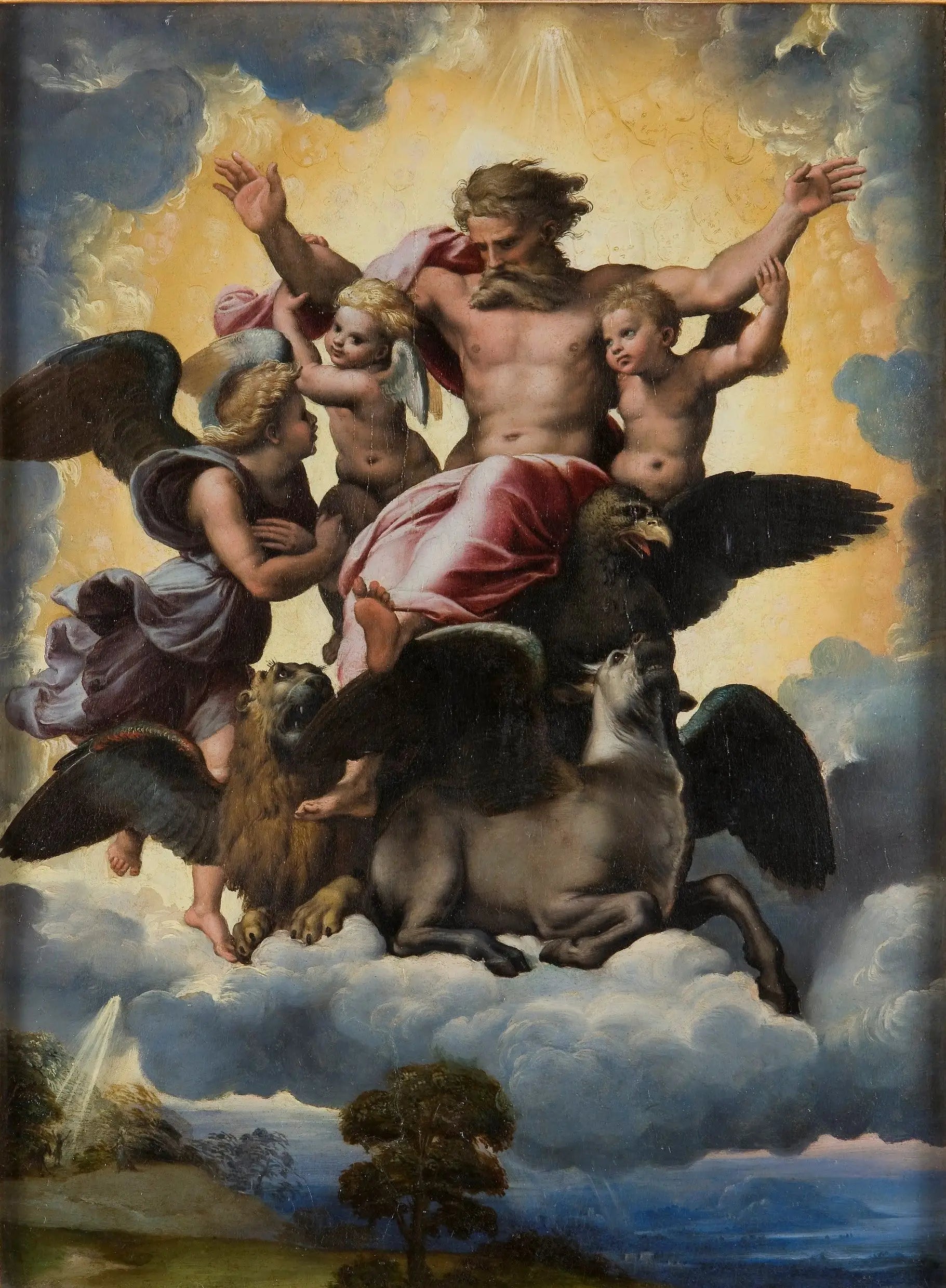 La Vision d'Ézéchiel - Raphaël Sanzio image 1 copie de tableau peinte à la main