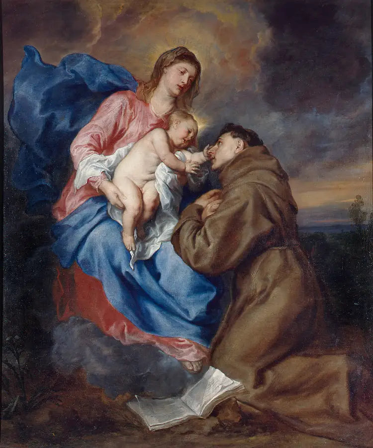 Widok świętego Antoniego z Padwy, około 1629 - Antoine van Dyck