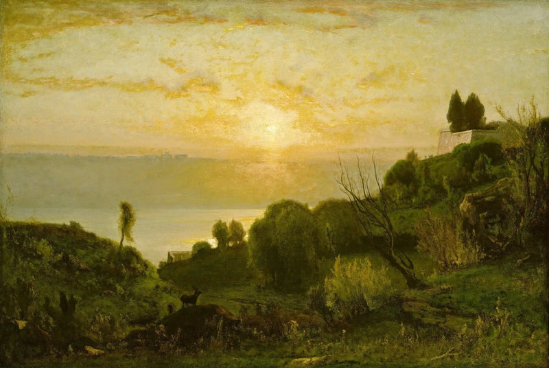 Lac Albano, zachód słońca - George Inness
