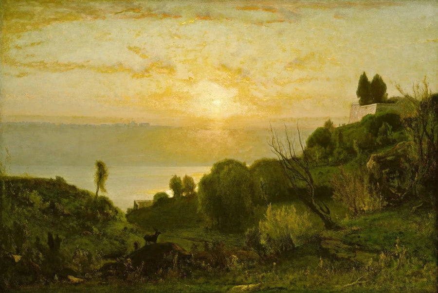 Lac Albano, zachód słońca - George Inness