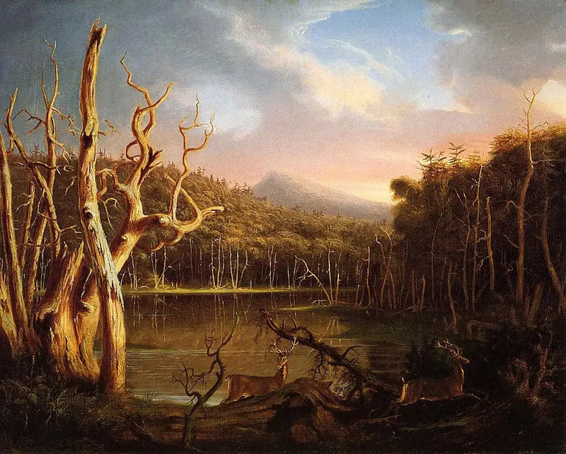 Jeziorko z martwymi drzewami - Thomas Cole