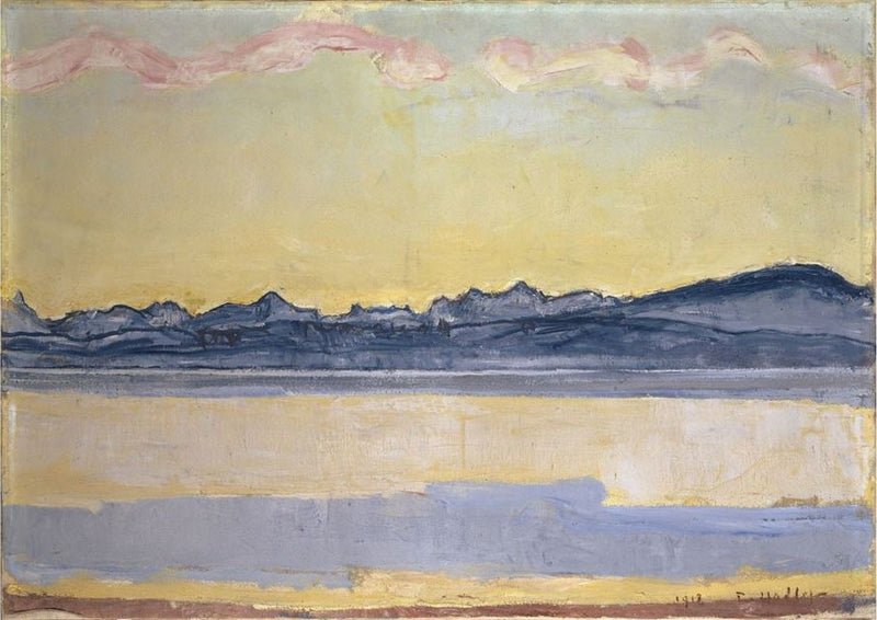 Jezioro Genewskie i łańcuch Mont-Blanc o świcie - Ferdinand Hodler