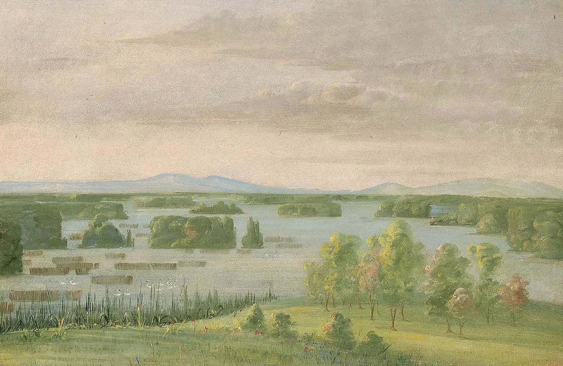 Jezioro Łabędzia (Lac des Cygnes), W pobliżu Coteau des Prairies - George Catlin