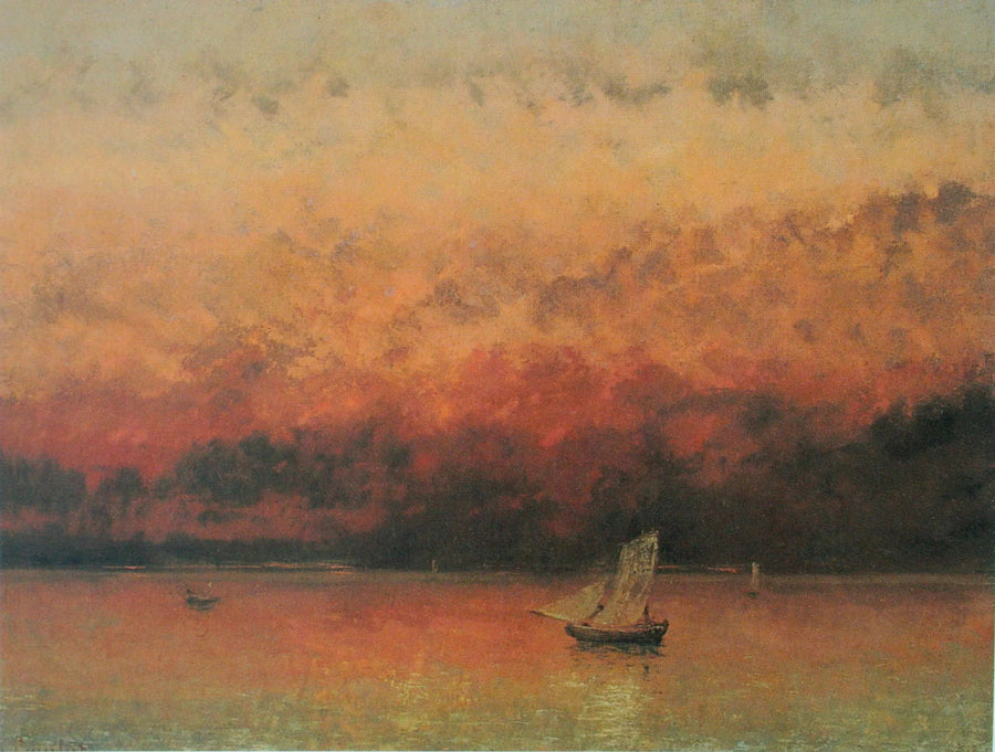 Lac Léman, zachód słońca - Gustave Courbet