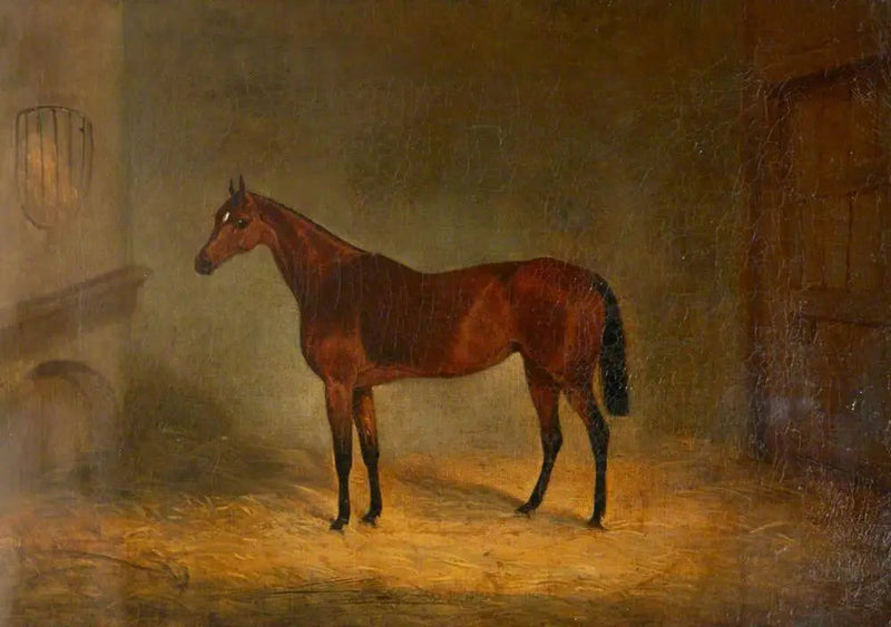 „Lady Liverpool”, kasztanowaty koń w stajni - John Frederick Herring, Sr.