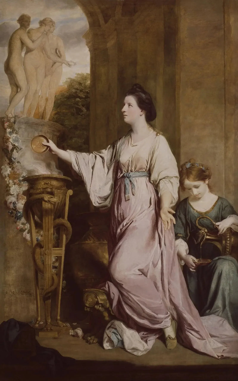 Pani Sarah Bunbury ofiarowująca dary Boginiom - Joshua Reynolds