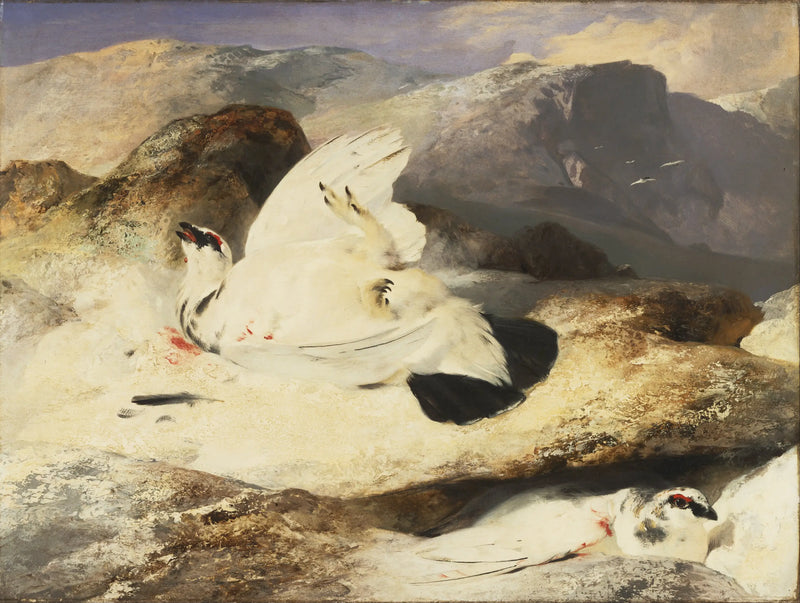 Lagopède w krajobrazie - Edwin Henry Landseer