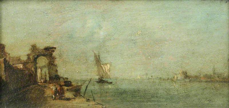 Laguna Capriccio z ruiną łukową - Francesco Guardi